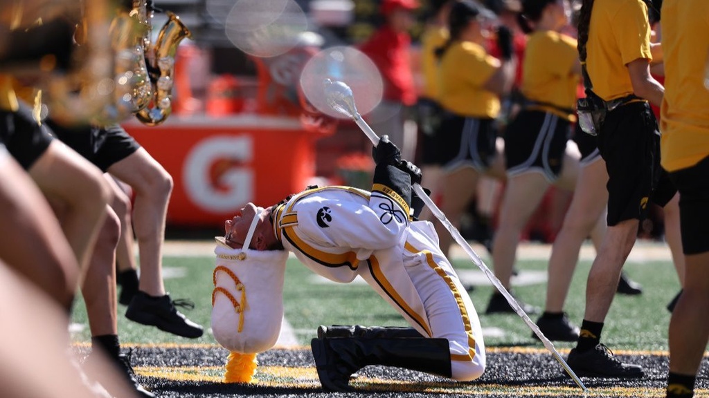 Drum Major performing in Pregame