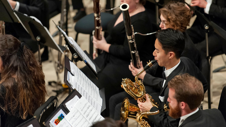 Students performing in Symphony Band